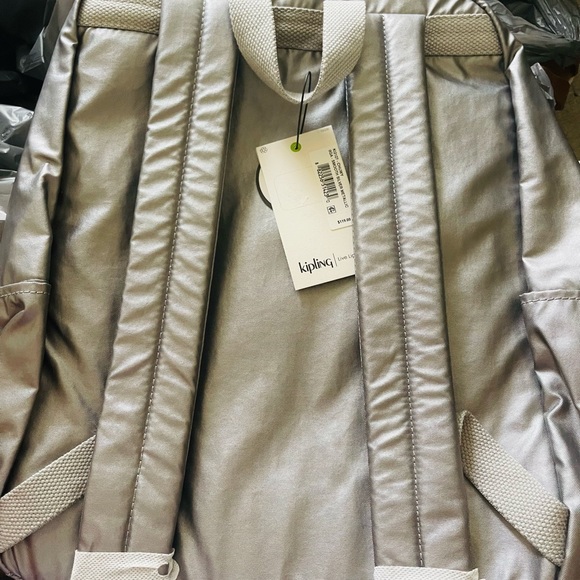 Kipling silver metallic backpack! Brand new! - Picture 2 of 6